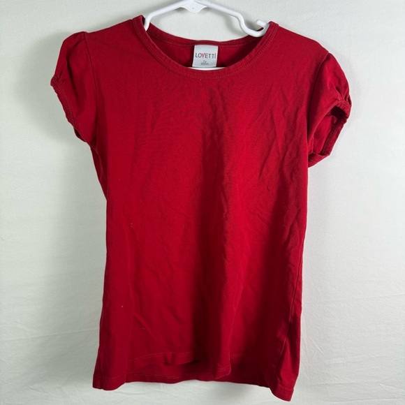 Lovetti Red T-Shirt Girls 7Y - Picture 1 of 4